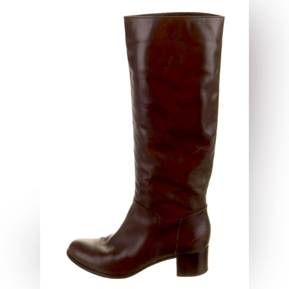SERGIO ROSSI Leather Riding Boots - Picture 3 of 4